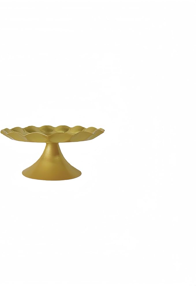 3 Pcs Metal Cake Stand Set, Scalloped Edge Cupcake Tray Dessert Display Platter, Decorative Serving Stand for Wedding, Birthday, Tea Party,Baby Show(Gold)