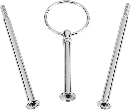 Joyzan Cake Plate Stand Handle, 3 Tier Metal Fruit Fitting Hardware Holder Zinc Alloy Tiered Centre Rod Display Cupcake Dessert Food Serving Vintage Tray Platter Rack Birthday Party Wedding Christmas