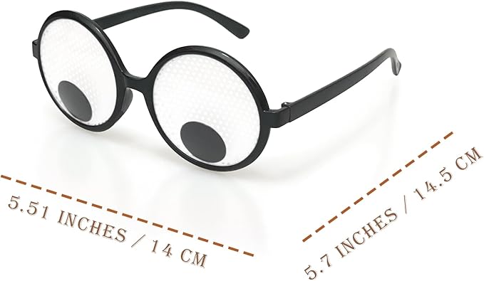 Googly Eyes Glasses Funny Costume Wiggle Eyes Novelty Shades Funny Glasses Accessories for Party (Pack of 1)