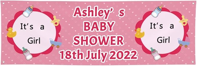 Baby Shower Banner Personalized Name Date Custom Baby Shower Banners and Signs Customize for Party Decoration 9'x3'