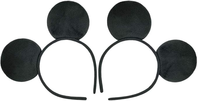 CHuangQi 20pcs Mouse Ears Headband, Solid Black