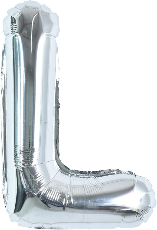 TONIFUL 40 Inch Large Silver Letter L Balloons, Foil Mylar Big Letter Balloons for 2026 New Year Eve Graduation Wedding Baby Shower Birthday Party Anniversary Supplies Decorations
