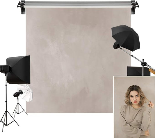 Kate 8x8ft/2.5x2.5m Khaki Backdrops Photographers Retro Solid Background Photography Props Studio Digital Printed Backdrop