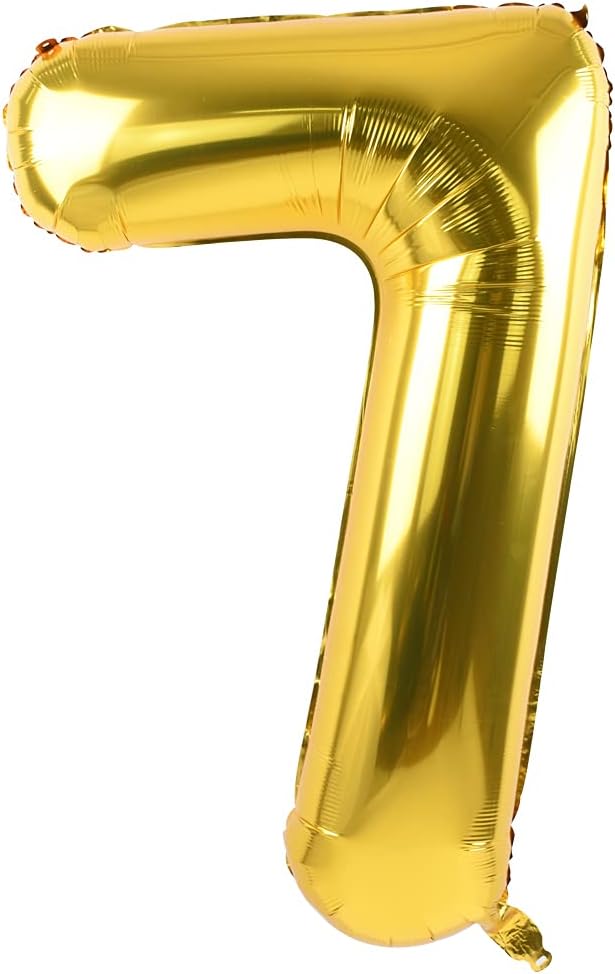 TONIFUL 40 Inch Gold Large Numbers Balloon 0-9,Foil Mylar Big Number Balloon Digital 7 for 2026 Graduation New Year Eve Birthday Party,Wedding, Baby Shower Engagement Photo Shoot, Anniversary