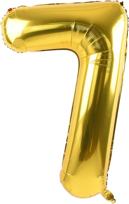 TONIFUL 40 Inch Gold Large Numbers Balloon 0-9,Foil Mylar Big Number Balloon Digital 7 for 2026 Graduation New Year Eve Birthday Party,Wedding, Baby Shower Engagement Photo Shoot, Anniversary