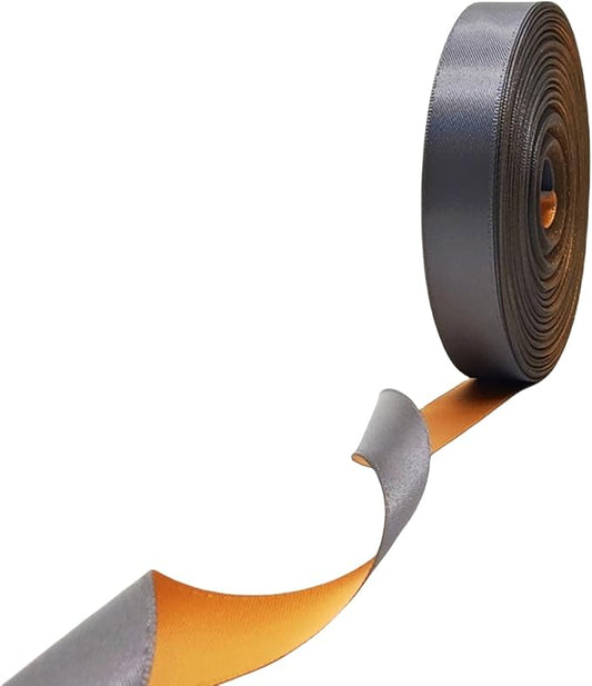 5/8 Ribbon, Sliver & Gold Two-Tone Double Faced Satin Ribbon for Gift Wrapping, Flower Bouquet, Bow, Hair, Wedding, DIY Crafts, Holiday Party Decorations, 30 Yards