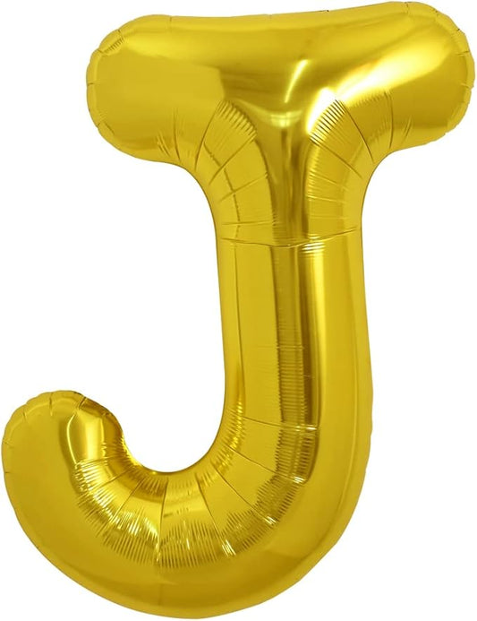 TONIFUL 40 Inch Large Gold Letter J Balloons, Foil Mylar Big Balloons for 2026 New Year Eve Graduation Wedding Baby Shower Birthday Party Anniversary Decorations