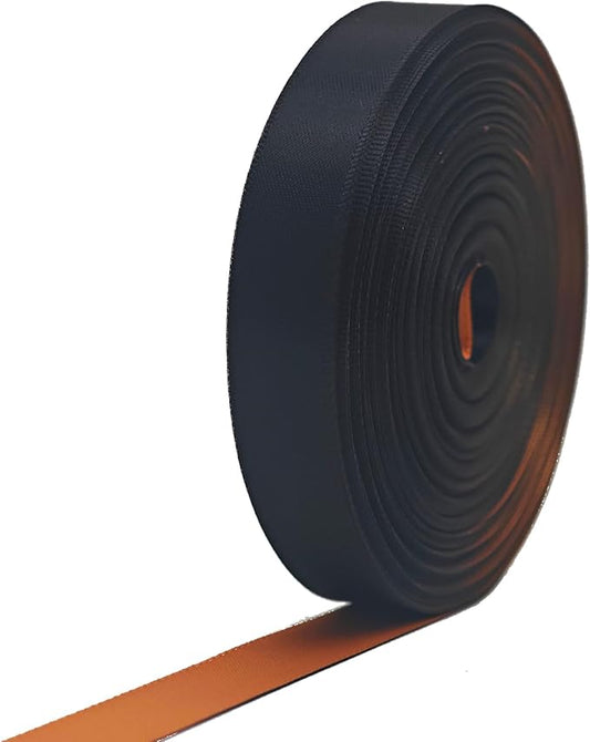 Black and Gold Satin Ribbon, 5/8 Inch x 30 Yards Double Faced Two-Tone Thin Ribbon for Elegant Gift Wrapping, Wedding Decor, Luxury Packaging, Bows, Crafts & Party Decorations