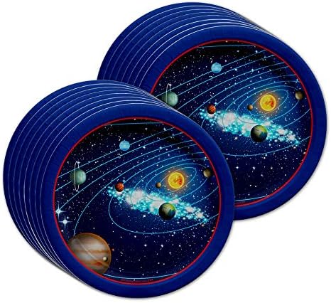 Solar System Outer Space Birthday Party Supplies Set Plates Napkins Cups Tableware Kit for 16