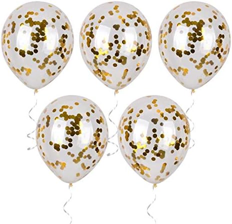 Gold Confetti Balloons - 12inch, 50 Pcs Latex Balloons for Birthday, Wedding, Baby Shower & Christmas Parties