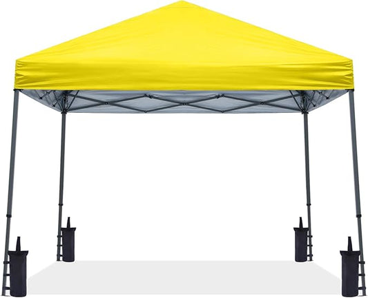 ABCCANOPY Stable Pop up Outdoor Canopy Tent 10 x 10 ft Base / 8 x 8 ft Top, Yellow