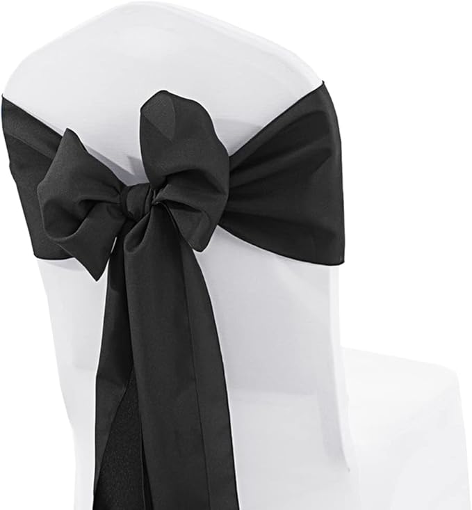 TONIFUL 10 Inch X 11yds Black Satin Extra Wide Christmas Ribbon for Outdoor Use, Ceremony, Grand Opening, Table Runner, Chair Sash, Gift Wrapping, Wedding Decoration