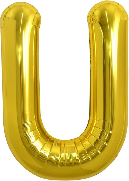 TONIFUL 40 Inch Large Gold Letter U Balloons, Foil Mylar Big Balloons for 2026 New Year Eve Graduation Wedding Baby Shower Birthday Party Anniversary Supplies Decorations