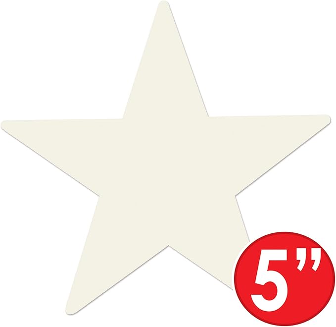 Beistle 36-Pack Foil White Star Cutouts, Patriotic Party Decorations for Occasions, Celebrations & Events, Starry Theme Decor for Wall & Table, 9”
