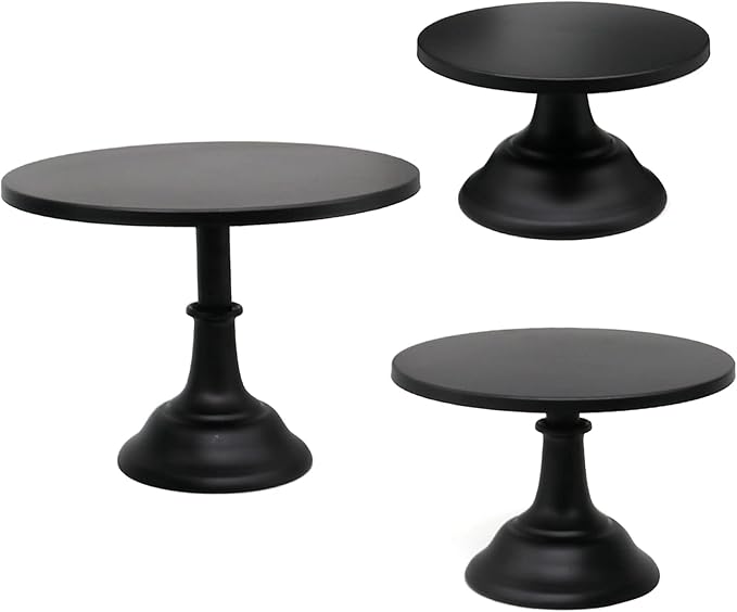 3-Set Cake Stands, Black Dessert Display Plate Cupcake Stands for Baby Shower Wedding Birthday Party Celebration Home Decor