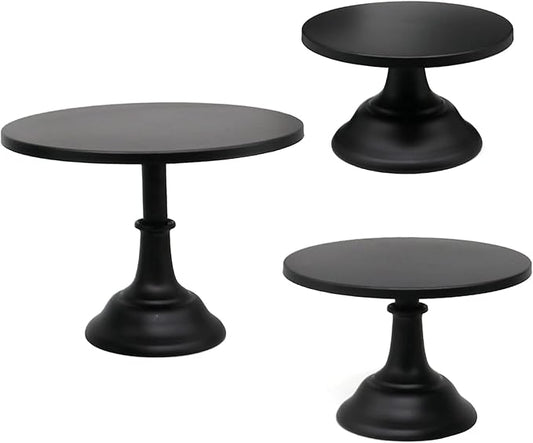 3-Set Cake Stands, Black Dessert Display Plate Cupcake Stands for Baby Shower Wedding Birthday Party Celebration Home Decor