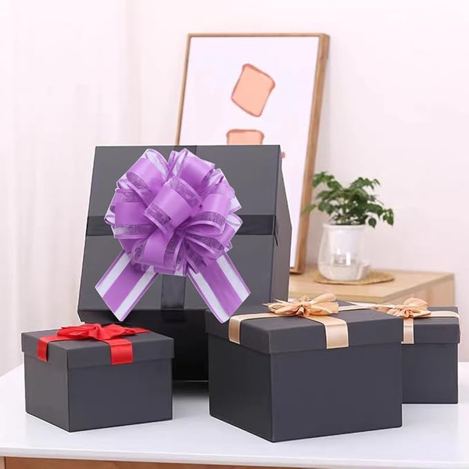 6 Pieces Gift Bow,Purple Gift Bow,6 inches Christmas,Party Birthday Gift Wedding Ribbon Bows for Wrapping Boxes or Flower Decorations,Valentine's Day Gift Decorations(Lilac Purple)