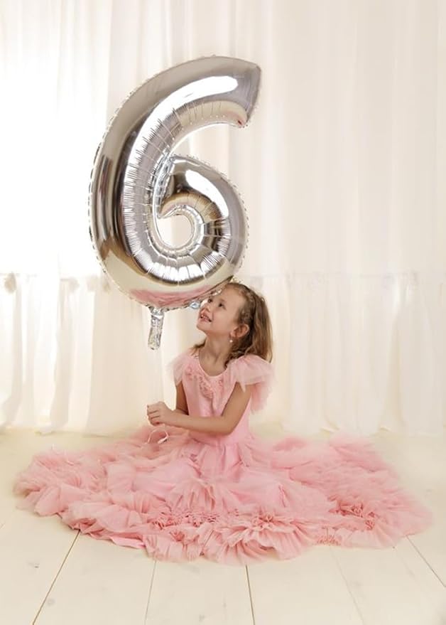 40 Inch Number 8 Balloon, Silver 8 18 28 80 Birthday Balloons for Men Boys, 8th Birthday Decorations Party Supplies, Wedding, Graduations