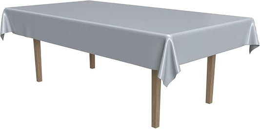 Masterpiece Plastic Rectangular Tablecover (silver) Party Accessory (1 count) (1/Pkg)