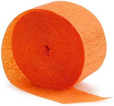 Vibrant Jumbo Orange Peel Crepe Roll - 500 Feet (1 Piece) - Premium Quality, Perfect for Events & Parties
