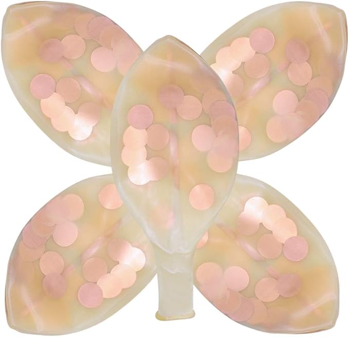 36 Inch Giant Confetti Balloons, Rose Gold Latex Confetti Round Balloons for Birthdays Weddings Receptions Festival Party Decoration, Pack of 5 Pcs