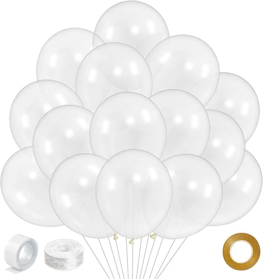 Clear Balloons 110Pcs, 5 Inch Small Latex Party Balloons, Mini Thick Clear Birthday Balloons for Birthday Wedding Baby Showe Decorations.