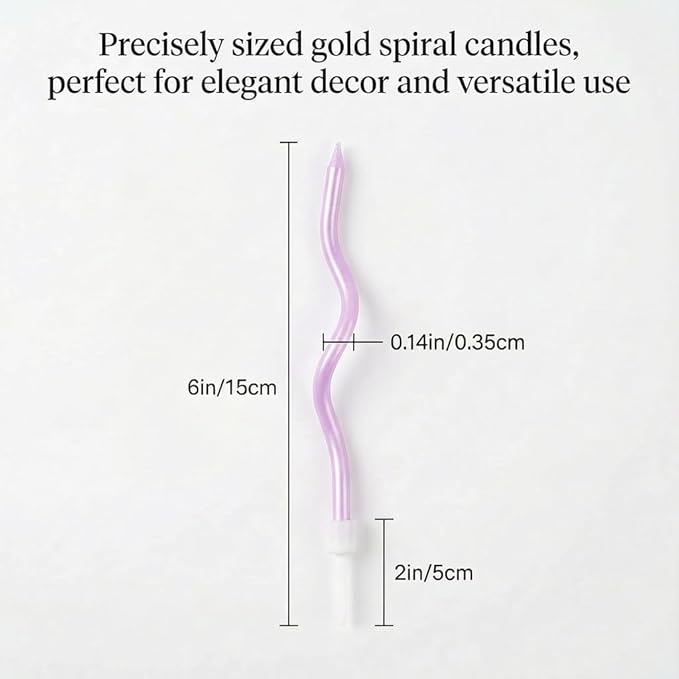 12-Count Spiral Birthday Candles, Long Twisty Party Candles with Candle Holders, Long Burning for Weddings, Birthdays, Party Decorations, Cupcakes, Anniversary and Meetups (Assorted Pastel Colours)