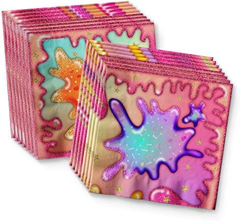 Girl Glitter Slime Making Birthday Party Supplies Set Plates Napkins Cups Tableware Kit for 16