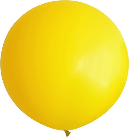 36 Inch Giant Latex Balloons, Standard Yellow Round Balloons for Birthdays Weddings Receptions Festival Party Decoration, Pack of 5 Pcs