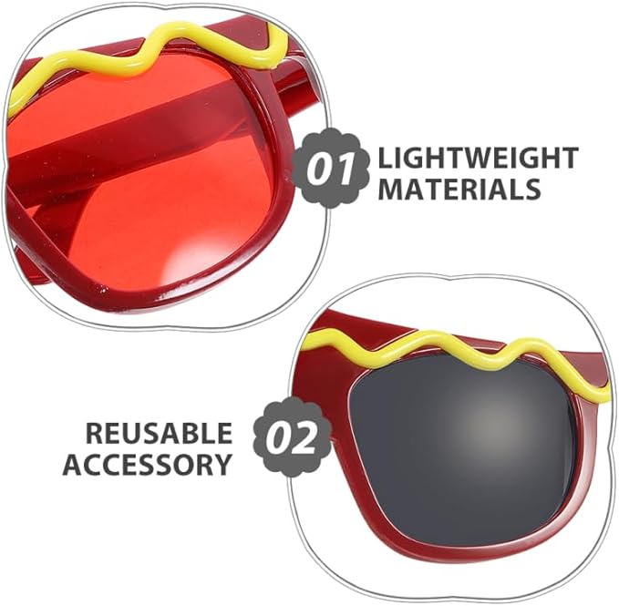 6Pcs Hot Dog Glasses, Dance Party Hot Dog Headband Adult, Funny Sunglasses Costume Decorations for Summer Luau Party Decorations
