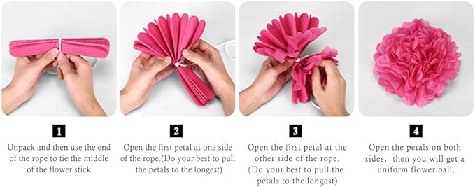Binpeng Paper Pom Poms Hanging Paper Flower Ball Wedding Party Celebrations Decorations Outdoor Decoration Flowers Craft for Party Birthday Party (BIN-Orange 6pk)