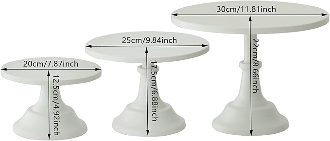 3-Set Cake Stands, White Dessert Display Plate Cupcake Stands for Baby Shower Wedding Birthday Party Celebration Home Decor