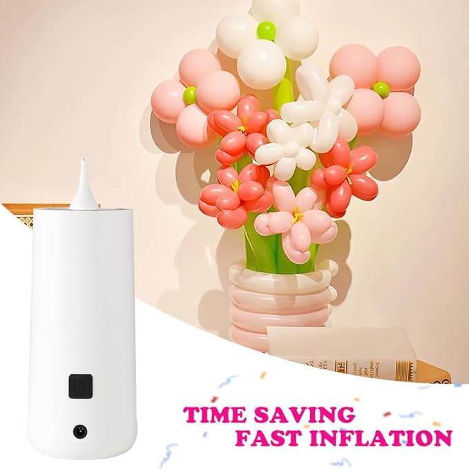 Balloon Pump Electric Air Pump for Balloons Portable Balloon Inflators Blower Machine for Birthday Party Balloon Decorations for Long Animal Twisty Curly Balloon, Foil Balloons(12V 18W)
