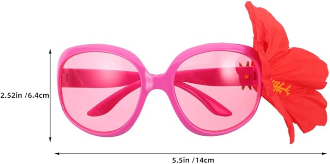 BESTOYARD 2 Pcs Flamingo Sunglasses, Coconut Tree Eyeglasses, Hawaiian Eyewear Props, Summer Photo Booth Accessories