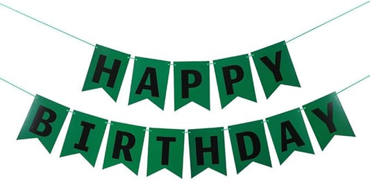 ZHENGYE Happy Birthday Banner Sign Decoration Birthday Party Decoration Supplies(Green)