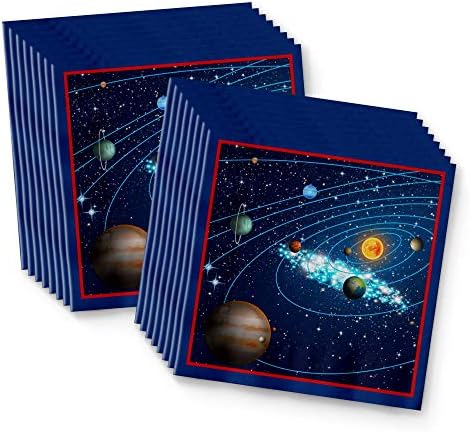 Solar System Outer Space Birthday Party Supplies Set Plates Napkins Cups Tableware Kit for 16