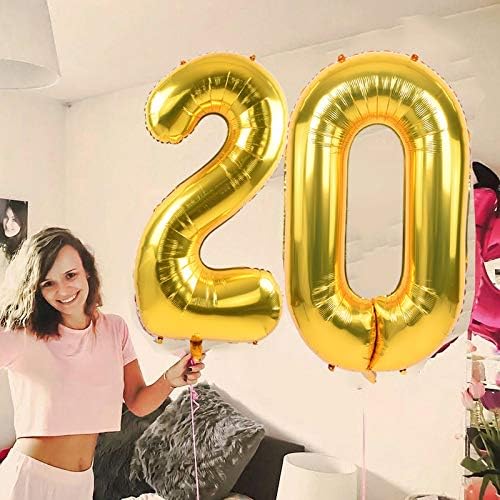 TONIFUL 40 Inch Gold Large Numbers Balloon Birthday Party Decorations, Foil Mylar Big Number Balloon Digital 50 for 2026 Graduation New Year Eve 50th Birthday, 50th Anniversary Ceremony Photo Shoot