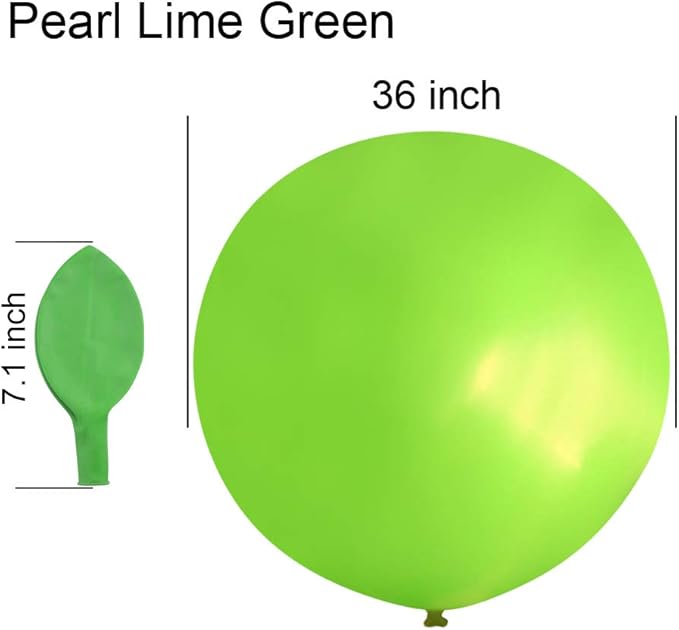 36 Inch Giant Latex Balloons, Pastel Lime Green Round Balloons for Birthdays Weddings Receptions Festival Party Decoration, Pack of 5 Pcs