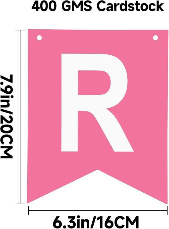 Happy Birthday Banner Birthday Party Banner NO DIY Happy Birthday Sign Pre-Strung Birthday Hanging Decoration for Women Men Girl Boy Party Supplies (Pink)