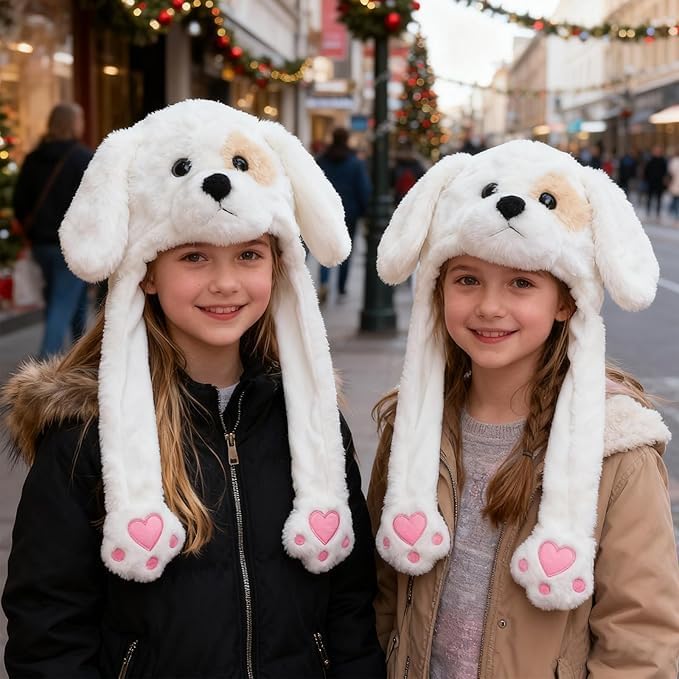 Animal Hat with Funny Plush Moving Ears,Crazy Hats for Kids Holiday Cosplay Easter Dress Up Cute Hat Kids Gift