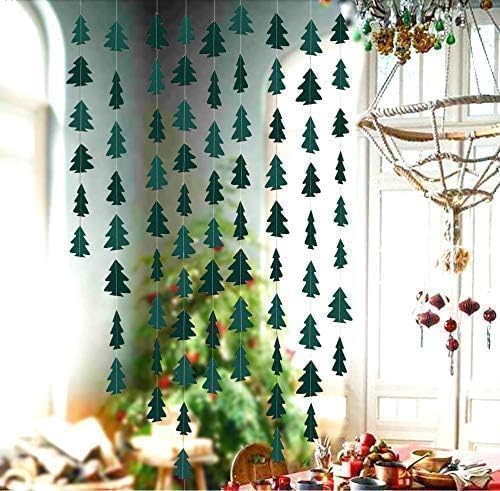 Cheerland Dark Green Pine Tree Garland Camping Decorations Woodland Theme Baby Shower One Happy Camper Birthday Party Decoration Camp Classroom Decor Hanging Glamping Streamers Bday Photo Backdrop
