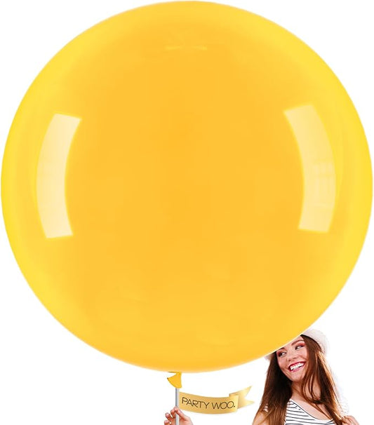 PartyWoo Mustard Yellow Balloons 4pcs 36 Inch Yellow Fall Balloons for Birthday Graduation Gender Reveal Engagement Baby Shower Bee Summer Sunflower Little Cutie Lemon Party Decorations Yellow-Y10