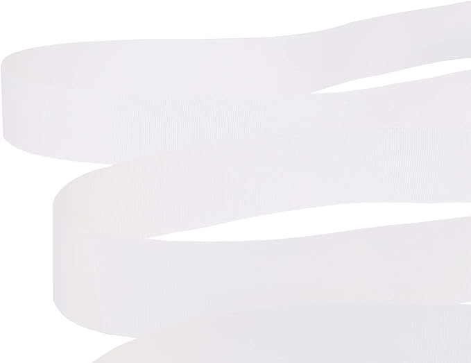 Ribbonitlux 1.5" Wide Solid Grosgrain Ribbon 25 Yards (029-White）, Set for Gift Wrapping, Party Decor, Sewing Applications, Wedding and Craft