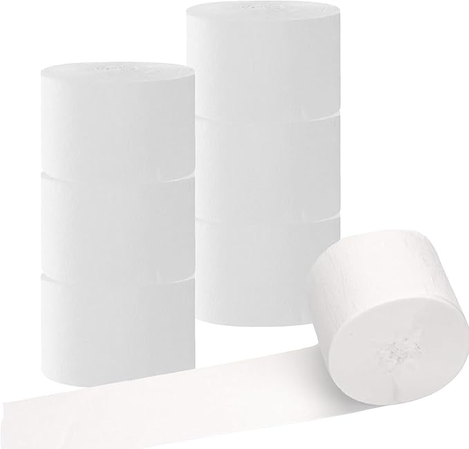 CC wonderland zone 6 Rolls White Crepe Paper Streamers for White Birthday Wedding Festival Celebration Party Decorations,82 feet Long 1.77 inch Wide
