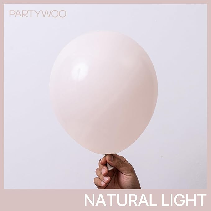 PartyWoo Beige Balloons 152pcs Different Sizes of 18 12 10 5 Inch Boho Cream Ivory Neutral Balloon Arch Kit Garland for Wedding Graduation Engagement Baby Shower Birthday Party Decorations White-F60