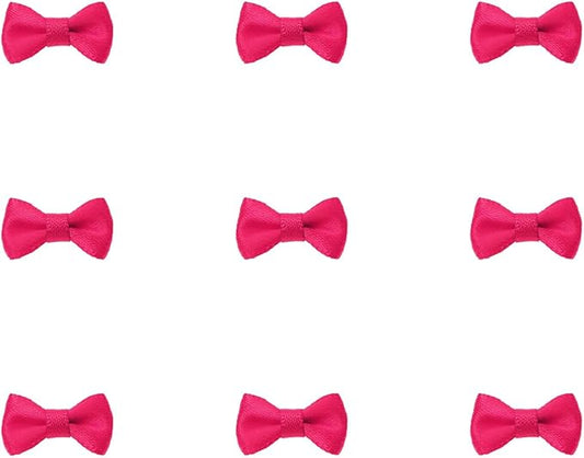 Tupalizy Mini Satin Ribbon Bows Small Craft Sewing Fabric Bows for Christmas Decoration Bow Ties Scrapbook Gift Bags Boxes Greeting Invitation Cards Wedding Party Favor, 20x10mm, 50PCS (Rose Red)