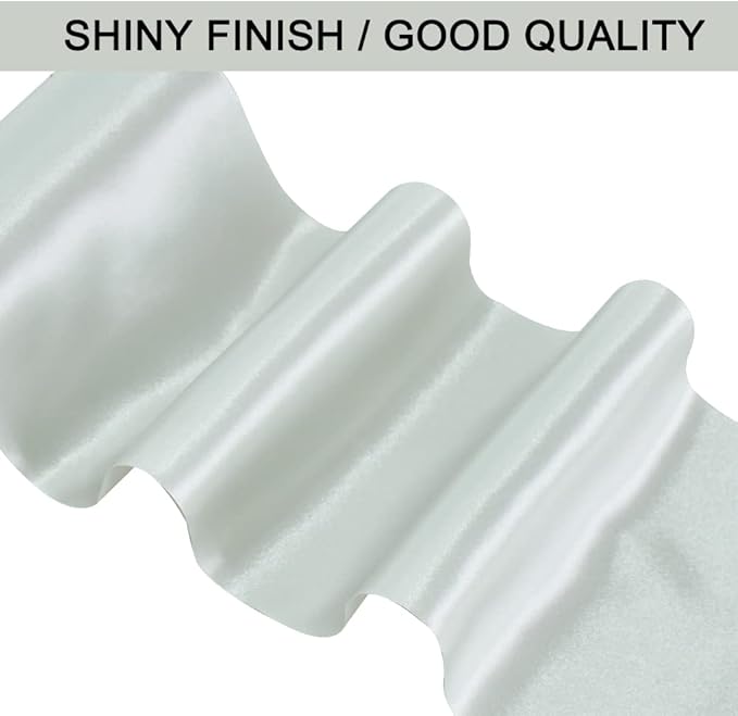 TONIFUL 6 inch x 22yd Wide Sliver Satin Ribbon Solid Fabric Ribbon for Cutting Sewing Ceremony Party Decoration Chair Sash Table Runner Car Bows Indoor Outdoor Yard Decor