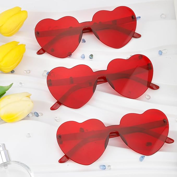 14 Pack Heart Sunglasses, Heart Shaped Sunglasses, Heart Glasses Bulk for Women, Rainbow Sunglasses for Valentine