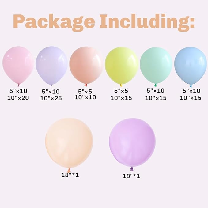 Pastel Balloon Garland Arch Kit 152pcs Macaron Rainbow Latex Rainbow Balloon for Pastel Birthday Unicorn Ice Cream Party Decorations