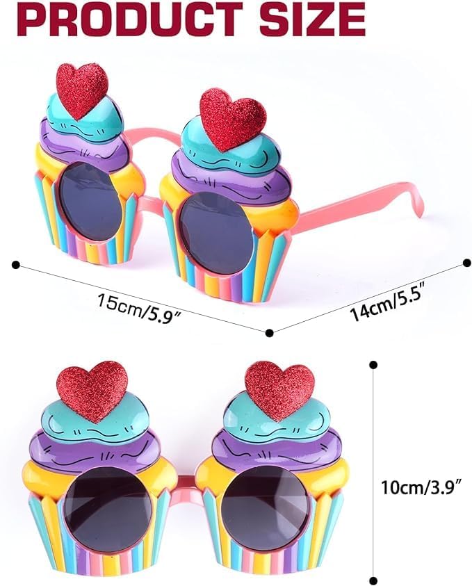 Funny Sunglasses & Costume Masks for Birthday Parties, Multi-Shaped Novelty Shades to Add Humor to Any Festivity